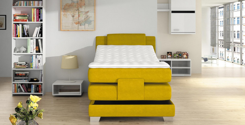 BOXSPRINGBETT DESIGN BETT TOPPER FEDERKERN POLSTERBETT 100 x 200 cm ELEKTRISCH