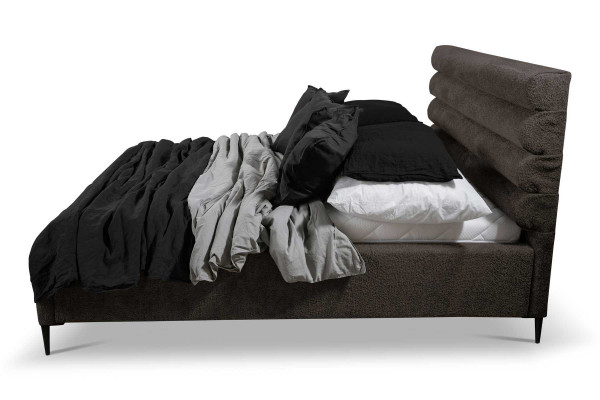 Textil Bett Grau Design Luxus Doppel Schlafzimmer Betten Doppelbett