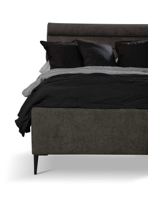 Textil Bett Grau Design Luxus Doppel Schlafzimmer Betten Doppelbett