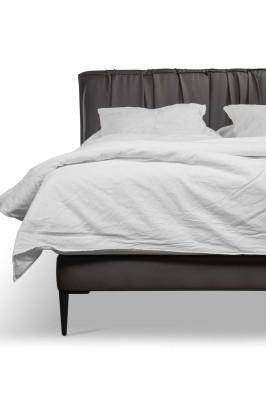 Graues Doppelbett Polster Betten Bettkasten Design Eleganter Stoff Bett