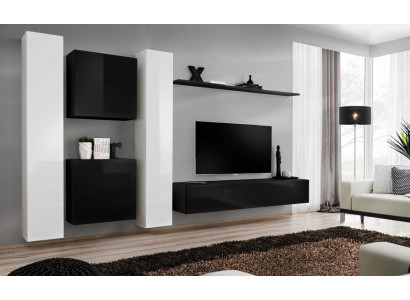 Wohnzimmer Wohnwand Set 4tlg Gruppe Garnitur Schrank 4tlg. Holz Möbel Regal