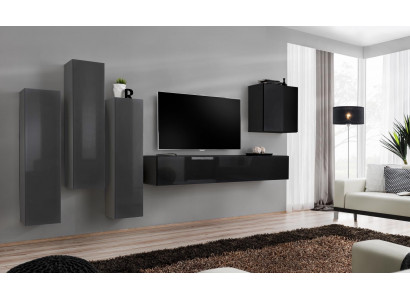 Design Wohnwand TV Ständer 3x Wandschrank Sideboard Schrank Luxus Möbel