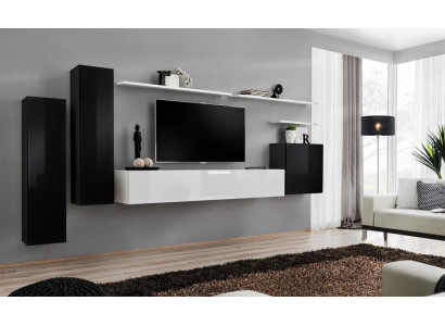 Wohnwand Set 7tlg TV-Ständer Luxus Designer Sideboard Wohnzimmer Wandregal Neu
