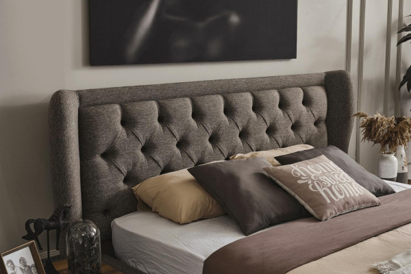 Modernes Schlafzimmer Set Designer Bett 2x Nachttische Kommode Spiegel