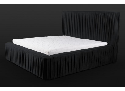 Schwarzes Doppelschlafzimmer Holzmöbel Design elegant Stoff klassische Möbelneu-