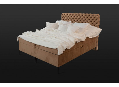 Brauner Chesterfield Doppelbett Luxus Boxspringbett Schlafzimmer Betten