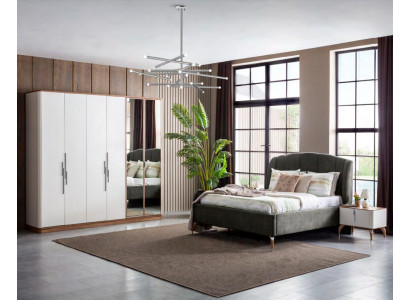 Luxuriöse Schlafzimmer Set Luxus Komplettes Bett 2x Nachttisch Modern 3tlg Neu