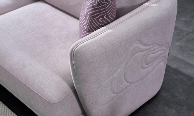 Wohnlandschaft Sofagarnitur Große Rosa Stoffsofas Modern Set 5tlg Sofa