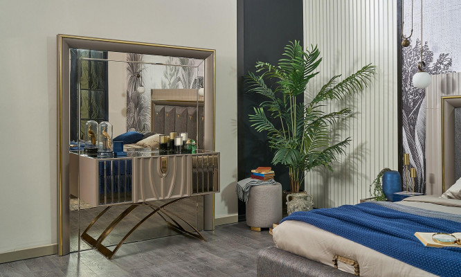 Konsolentisch Frisiertisch Schminktisch Schlafzimmer Modern Holz Braun