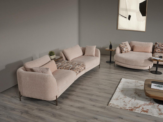 Set 5tlg Garnitur Sofa U-Form Sofa Viersitz Möbel Sessel Luxus Einrichtung
