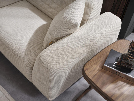Wohnzimmer Garnitur Ecksofa U-Form Neu Sessel Luxus Holz Couchtisch Hocker