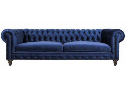Chesterfield Dreisitzer Blau Neu Wohnzimmer Modern Kreative Möbel Textil Stoff