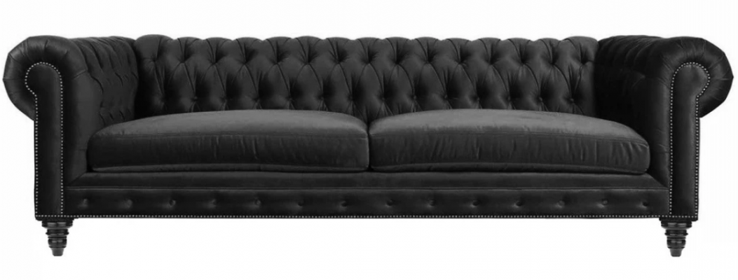 Chesterfield Schwarz Wohnzimmer Modern Dreisitzer Kreative Möbel Textil Stoff