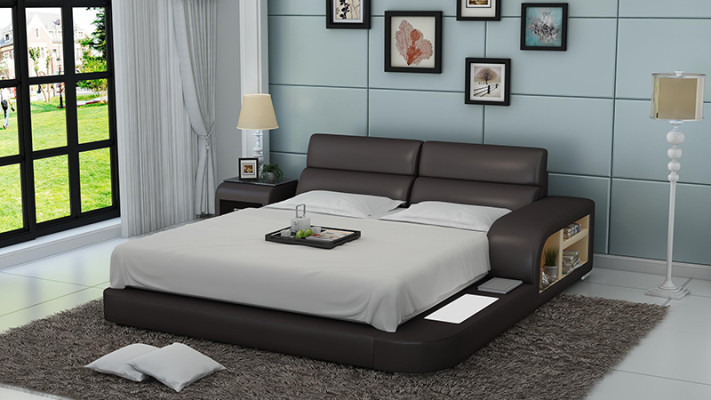 Bett USB Polsterbett Luxusbett Doppelbett Ehebett Betten 200x220cm LB8805 Neu