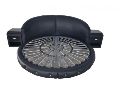Rund Leder Design Polsterbetten Doppel Rundes Bett mit USB LB8844
