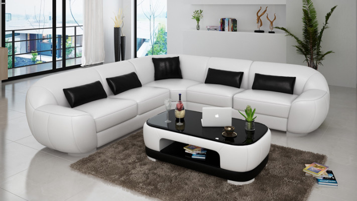 Ledersofa Couch Sofa Wohnlandschaft Ecksofa Eck Garnitur Modern Design