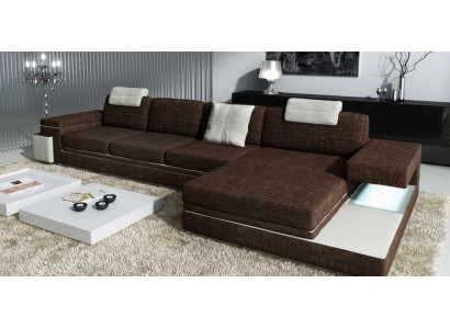 Design Ledersofa Sofa Couch Polster Dekor Wohnlandschaft Eck Garnitur Ecke