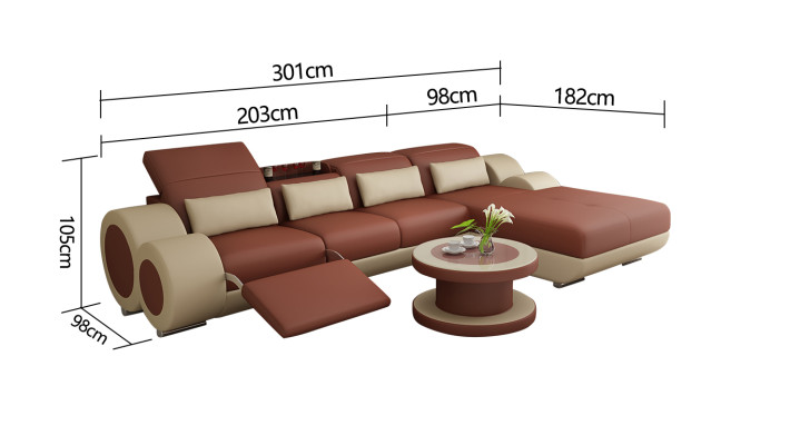 Ledersofa Couch Sofagarnitur Neu Ecksofa Eck Garnitur Design Modern Sofa G8035H