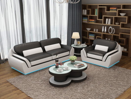 Ledersofa Couch Sofagarnitur 3+1 Sitzer Garnitur Design Modern Neu Sofa