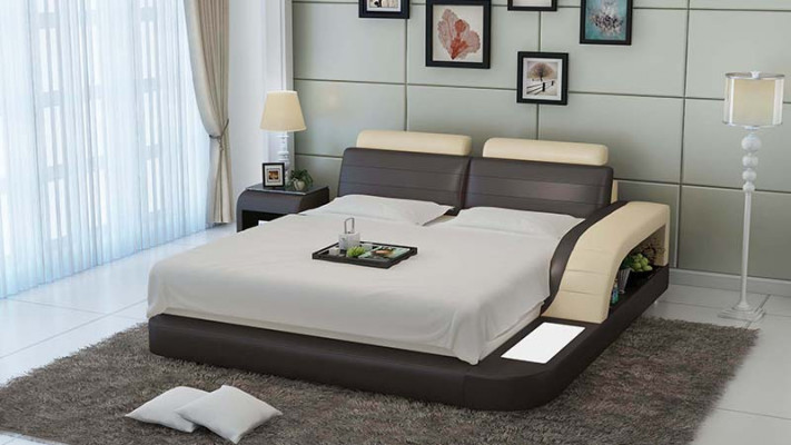 Polster Design Luxus Bett Betten Leder Modernes Schlafzimmer 140/160/180 cm