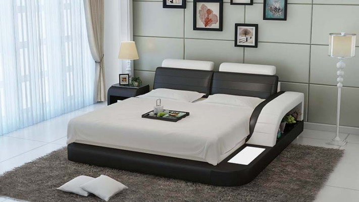 Polster Design Luxus Bett Betten Leder Modernes Schlafzimmer 140/160/180 cm