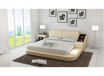 Polster Design Luxus Bett Betten Leder Schlafzimmer 140/160/180 LB8815