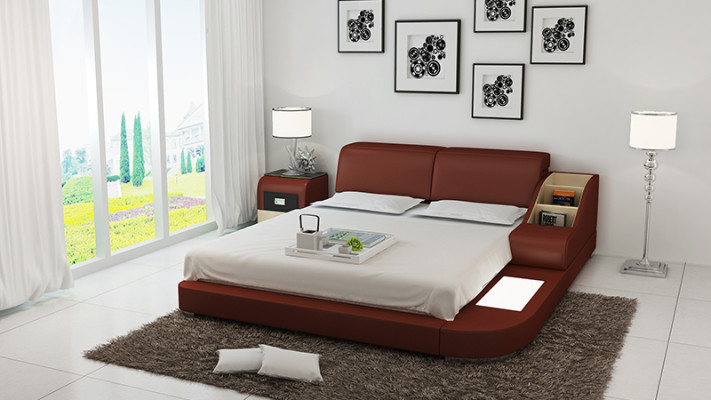 Polster Design Luxus Bett Betten Leder Schlafzimmer 140/160/180 LB8815