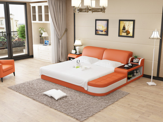 Design Leder Bett Luxus Polster Betten Doppel Modernes Ehe 140/160/180 cm
