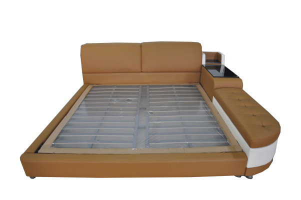 Design Luxus Bett Polster Ehe Moderne Leder Hotel Betten 140/160/180/200