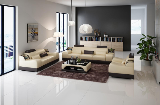 Design Sofagarnitur Couch Polster Sofas Leder 3+2 Sitzer Komplett Set Neu Modern
