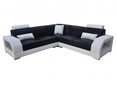 XXL Couch Ecksofa Leder Wohnlandschaft Garnitur Design Modern Sofa L-Form G8001B