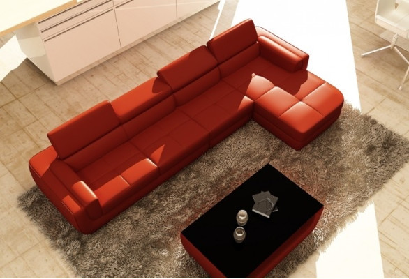 Ecksofa Ledersofa Wohnlandschaft L Form Sofa Couch Polster Sitz Ecke Tettau Weiß