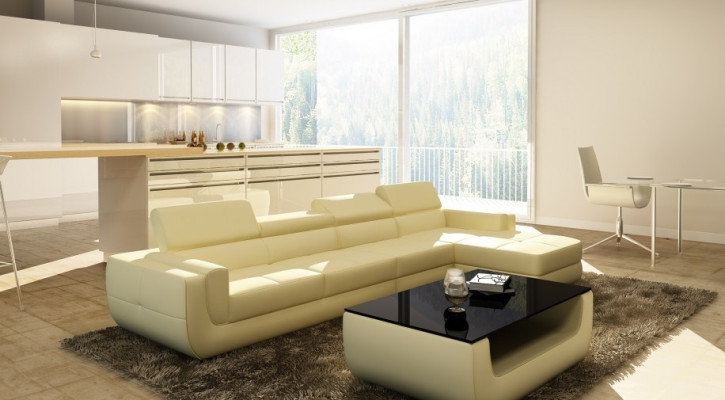 Ecksofa Ledersofa Wohnlandschaft L Form Sofa Couch Polster Sitz Ecke Tettau Rot