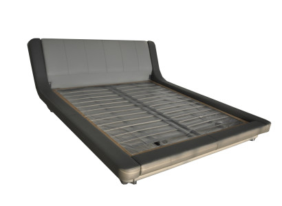 Doppel Luxus Leder Bett + USB Polster Betten Moderne Hotel Multifunktion LB8826