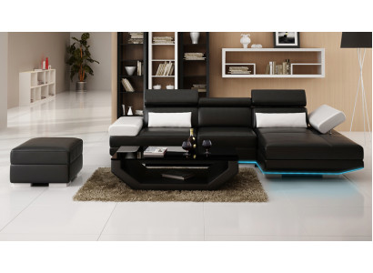 Ledersofa L-Form Couch Wohnlandschaft Dekor Ecksofa Garnitur Modern Design