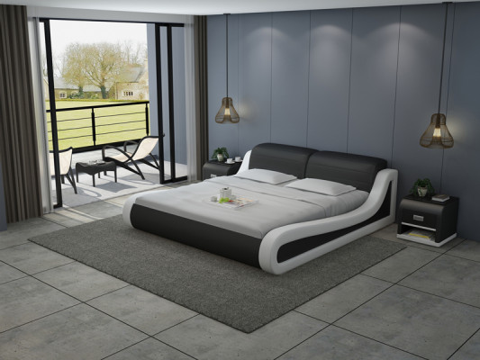 Leder Bett mit USB Polster Betten Luxus Doppel Hotel Ehe Big 140/160/180 cm