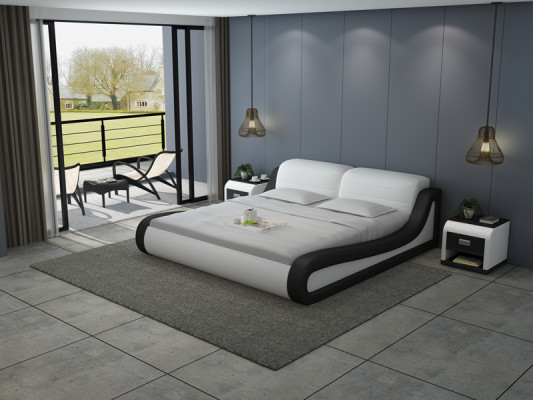 Leder Bett mit USB Polster Betten Luxus Doppel Hotel Ehe Big 140/160/180 cm