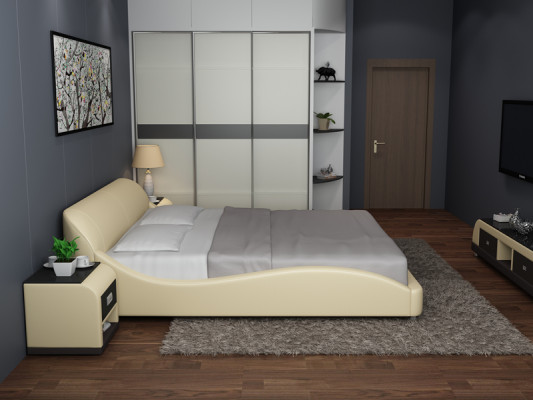 Design Leder Bett Luxus Polster Betten Doppel Modernes Ehe 140/160/180 cm
