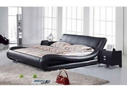 XXL Doppelbett Lederbett Bett Betten Leder Leder Polster Ehe Designer Neu