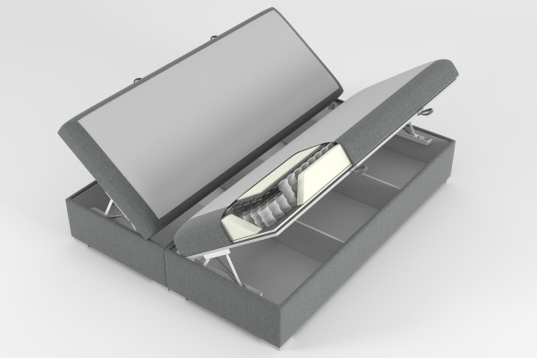 Boxspring Design Bett Hotel Doppel Betten Luxus Polster Bettkasten Funktion Gelb