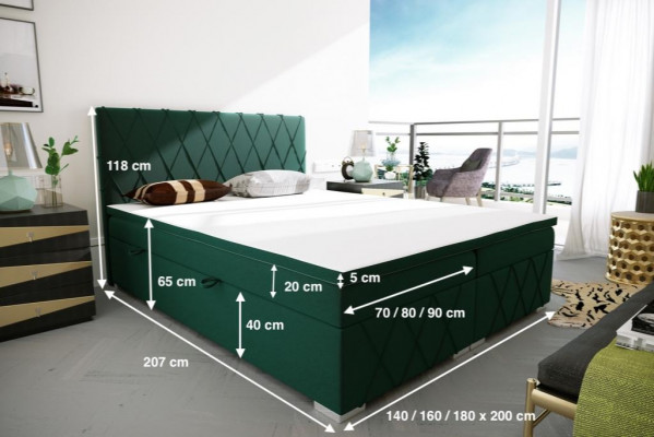 Boxspring Bett Hotel Doppel Luxus Betten Polster Bettkasten Funktion 180x200cm
