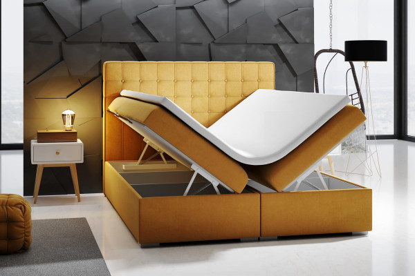 Boxspring Bett Hotel Doppel 160x200 cm Luxus Betten Polster Bettkasten Funktion