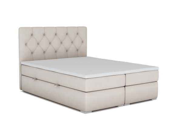 Boxspring Bett Hotel Doppel Blau Textil Luxus Betten Polster Bettkasten Funktion