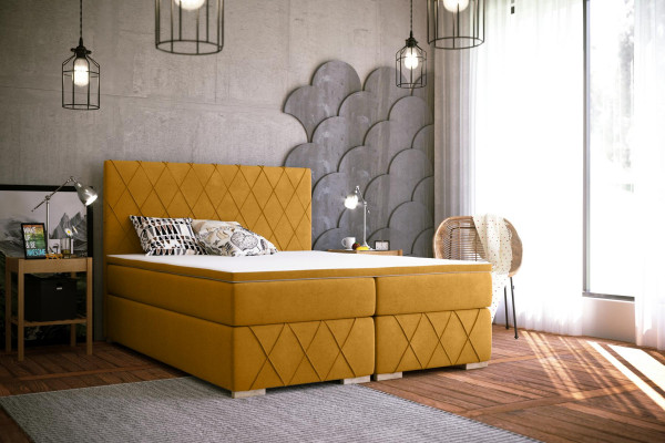 Boxspring Bett Komplett Set Matratze & Topper Luxus Polster 160x200cm Betten Neu