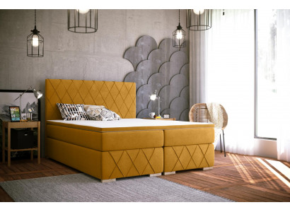 Boxspring Bett Komplett Set Matratze & Topper Luxus Polster 160x200cm Betten Neu