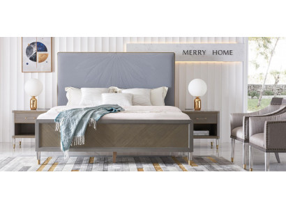 Bett 2x Nachttisch 3 tlg. Schlafzimmer Set Design Deko Modern Luxus Betten