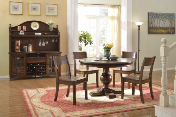 Design Rund Tisch 4x Stühle Ess Zimmer Sitz Runde Tische Garnitur Holz 5tlg. Set