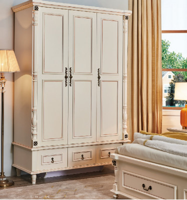 Schlafzimmer Set Bett Nachttisch Kleiderschrank Hotel Betten Holz Design 4tlg.