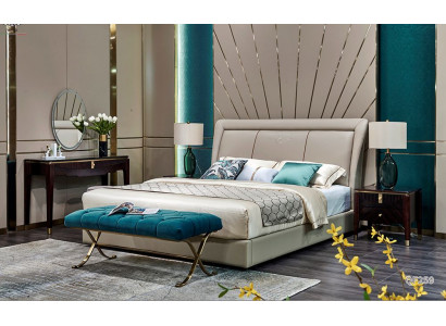 Bett Betten Polster Doppel Ehe Luxus Leder Moderne Designer Schlafzimmer Möbel