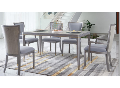 Luxus Möbel Esstisch Tisch Esszimmer Wohnzimmer Holz Edelstahl Design
